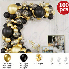 100pcs Golden Balloon Chain Graduation Party Decoration Balloon Arch Set