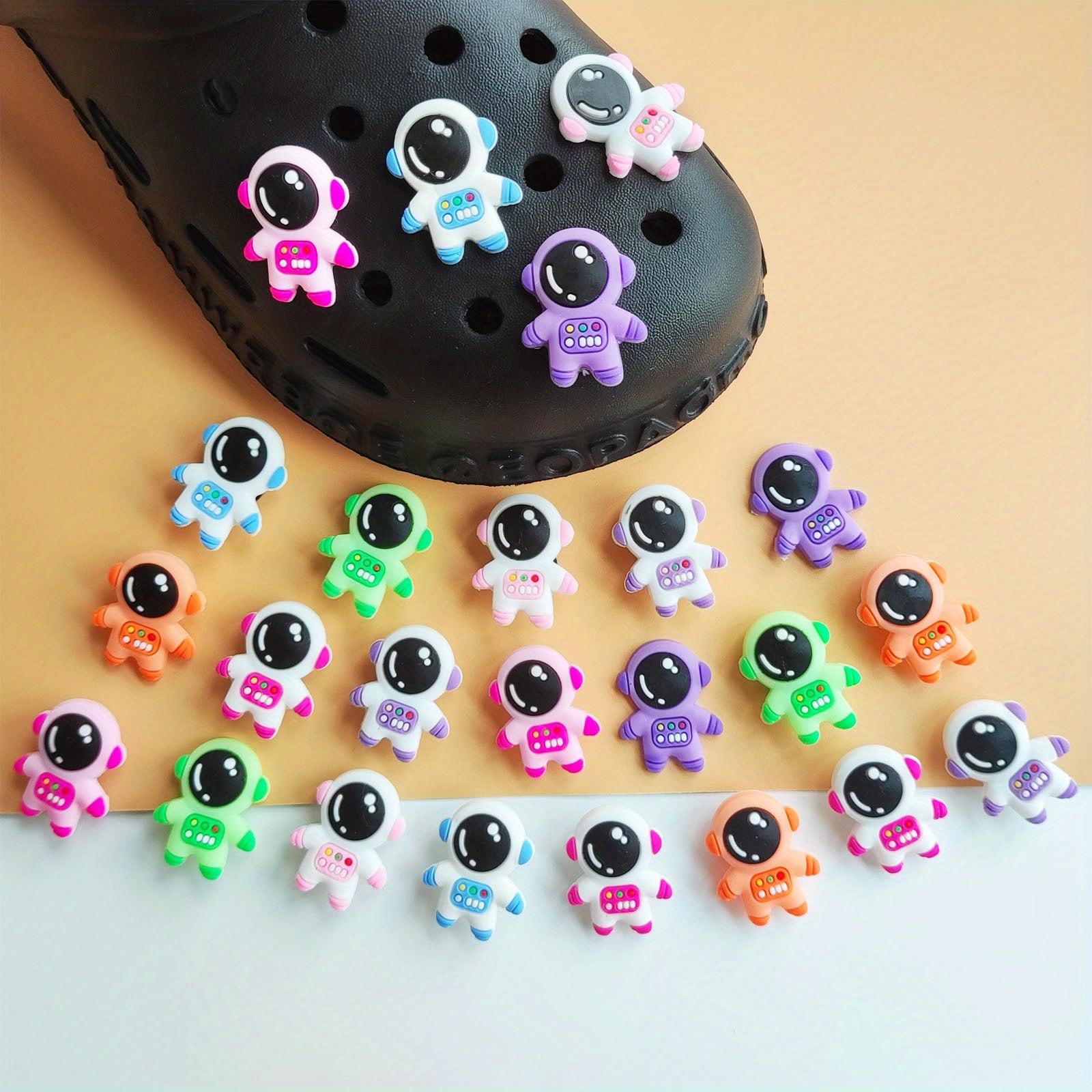 Astronaut Shoe Charms For Clogs Bubble Slides Sandals 24Pcs