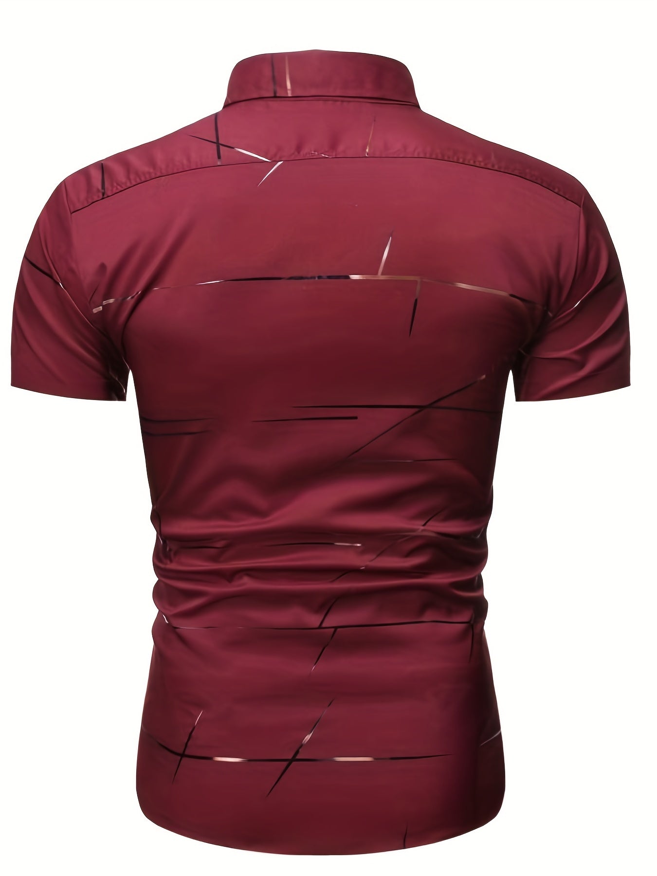 Stripe Print Men's Casual Short Sleeve Shirt