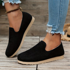 Women's Solid Loafers Casual Slip On Sneakers Comfortable Walking Shoes