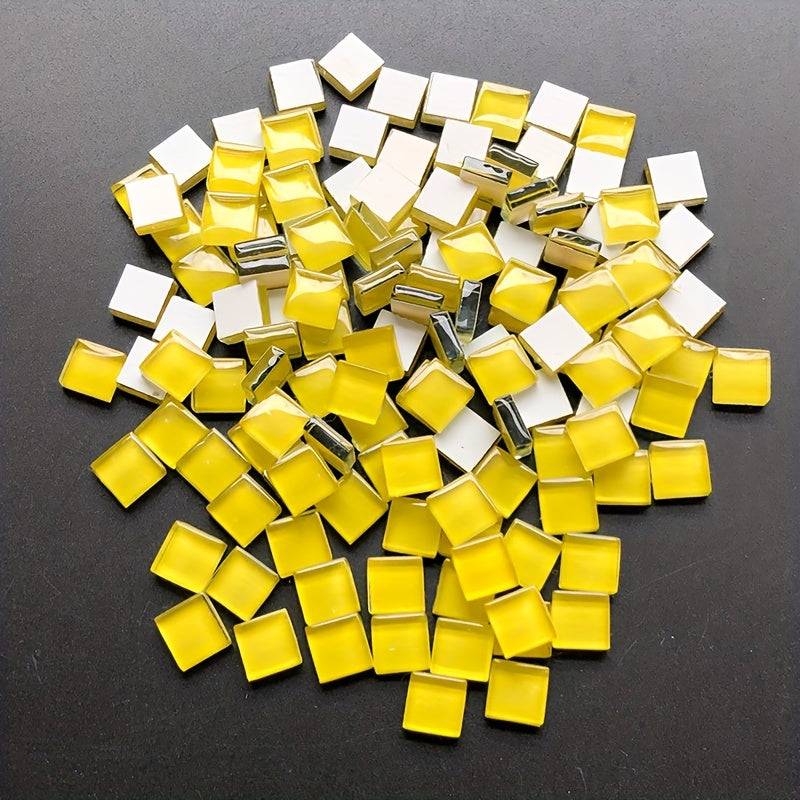 105pcs 1.0cm Colorful Glass Mosaic Tiles for DIY Crafts