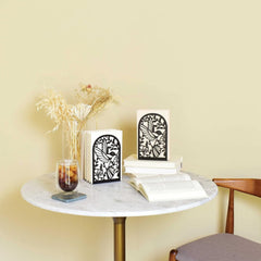 Carved Bird Metal Bookends for Student Desktop Storage