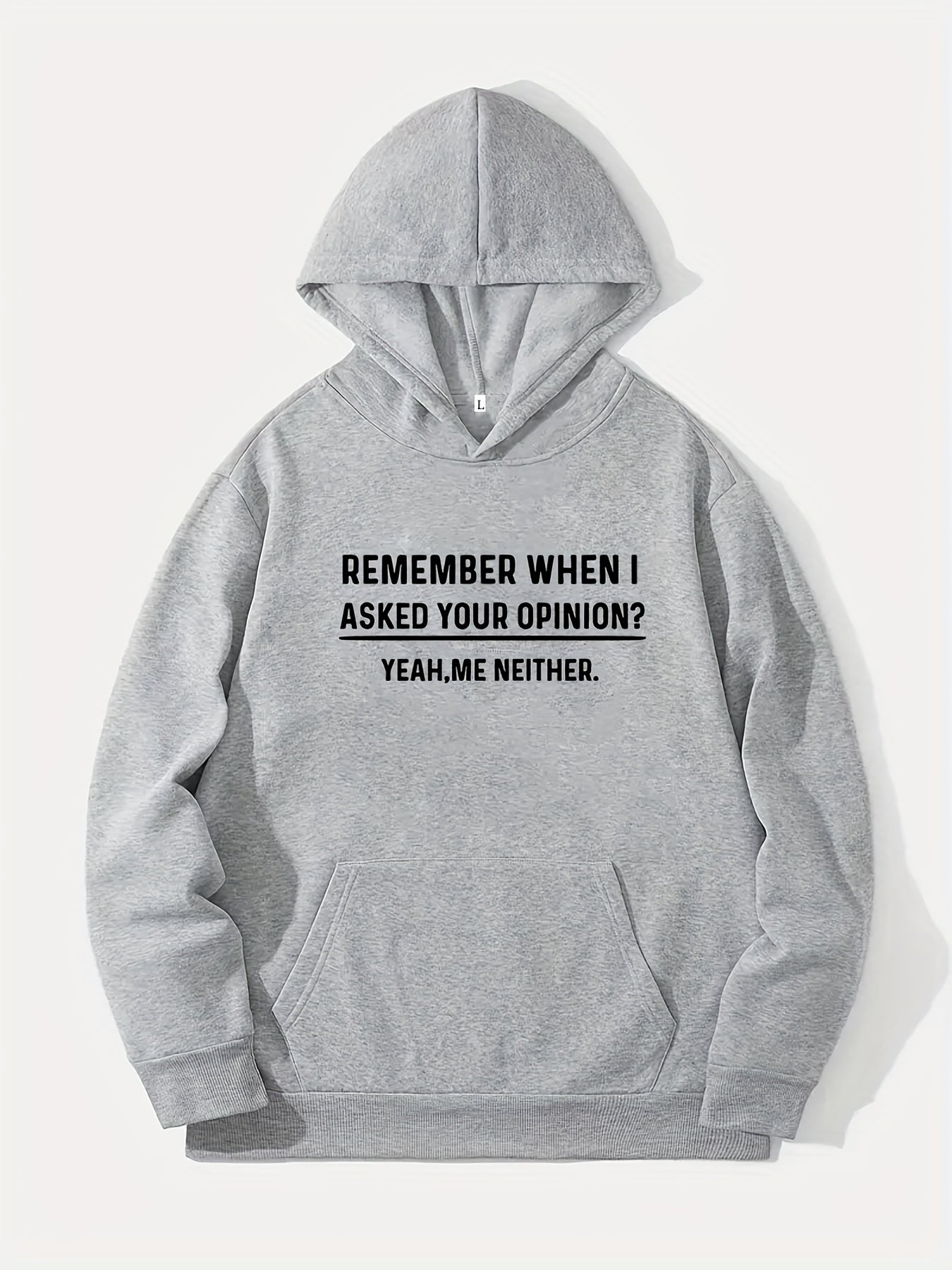 Funny Slogan Print Hoodie Men's Casual Pullover Hoodie
