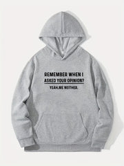 Funny Slogan Print Hoodie Men's Casual Pullover Hoodie