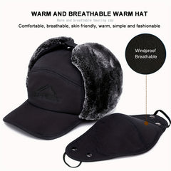 Men's Thermal Trapper Hat Fur Lined Windproof Cap