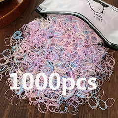 1000pcs Candy Skin Bands Women Colorful Hair Rings Hair Accessories