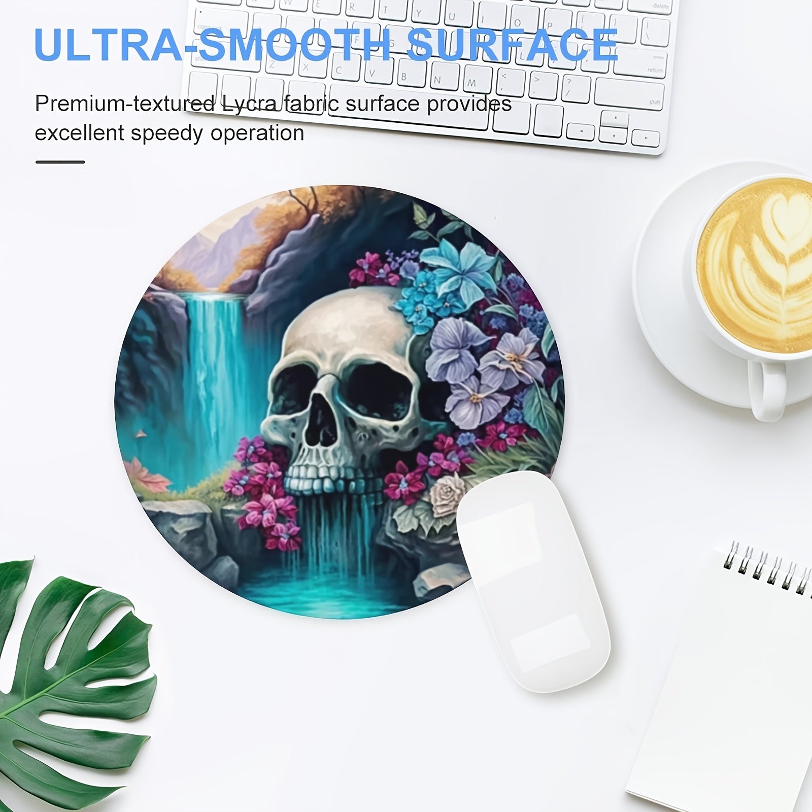 Leafy Skull Gaming Mouse Pad Waterproof and Comfortable