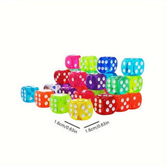 11pcs 16mm Colorful Transparent Acrylic Round Corner Dice