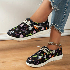 Halloween Elements Print Low Top Casual Shoe Lightweight