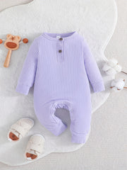 Newborn Baby Ribbed Romper Infant Cotton Long Sleeve Bodysuit