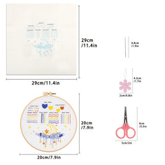 5pcs Embroidery Kit with Hoop 20 07 Cm DIY Adult Beginner Embroidery Kits