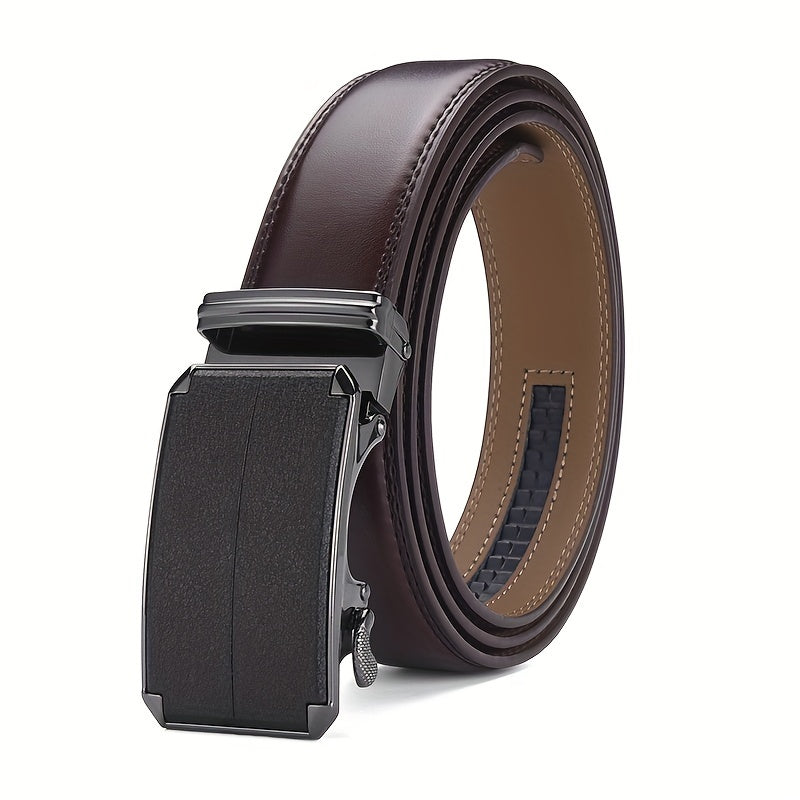 Men's Leather Belt Automatic Buckle Two-layer Cowhide Suit Jeans All Match
