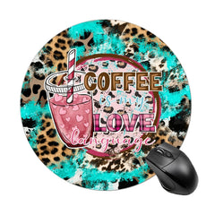 Coffee Quotes Round Mouse Pad Non Slip Rubber Base Mousepad