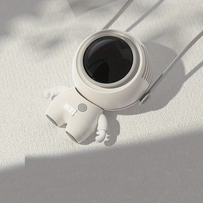 Cartoon Astronaut Neck Fans USB Rechargeable Handheld Hanging Fan
