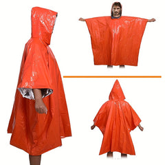 Waterproof Emergency Survival Raincoat Portable Reflective Blanket