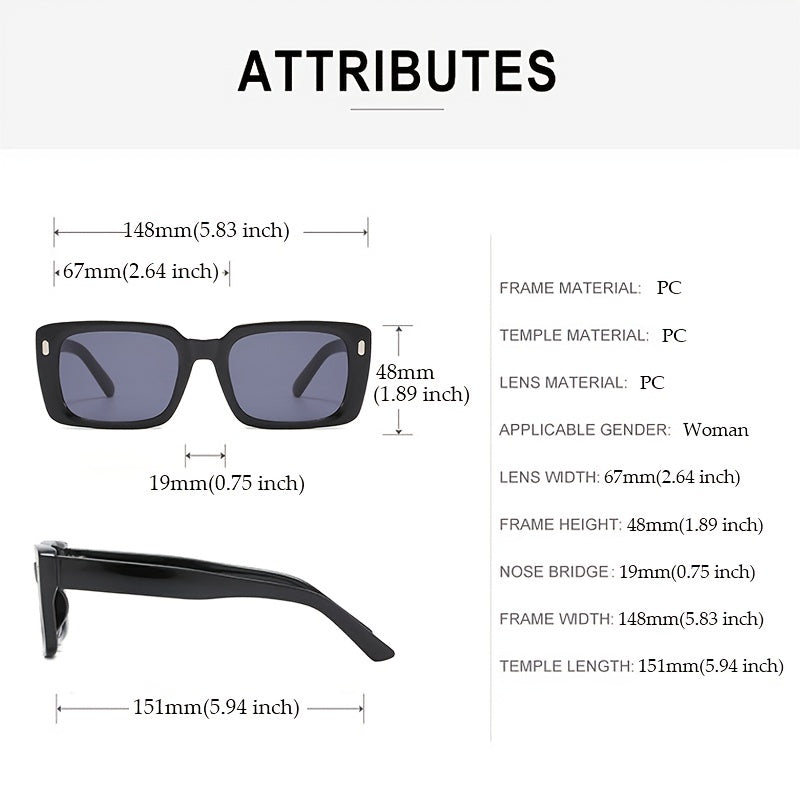 Rectangular Sunglasses Minimalist UV400 Square Sun Glasses