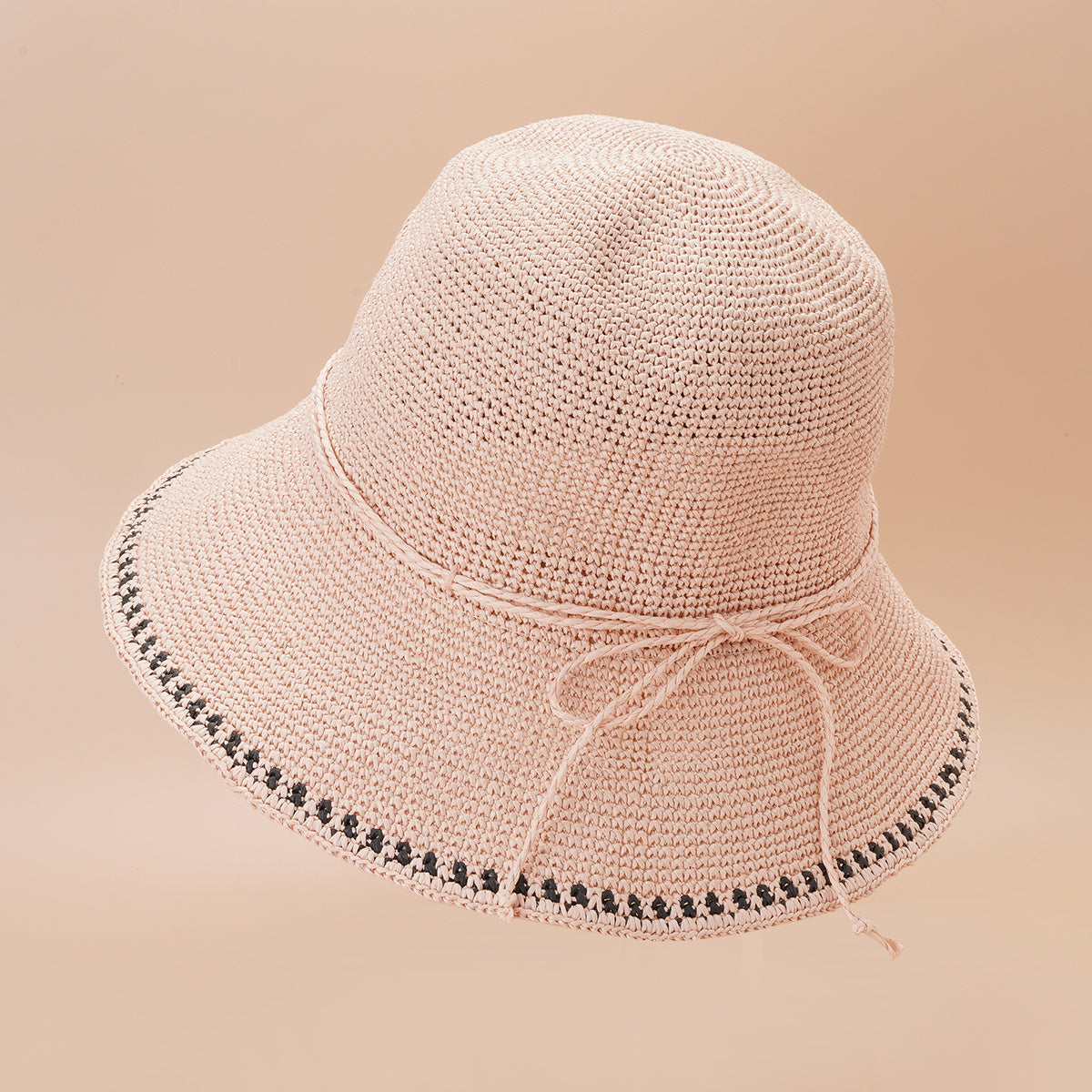 Hollow Crochet Bucket Hat Solid Sun Hat Women Fisherman Cap