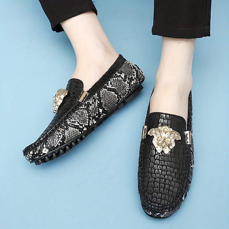 Men's Camo Print Slip On Loafers Smart Casual Dress Shoes