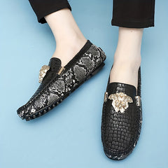Men's Camo Print Slip On Loafers Smart Casual Dress Shoes