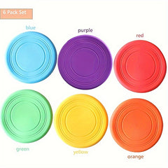 6pcs Colorful Silicone Flying Disc Outdoor Game Toy