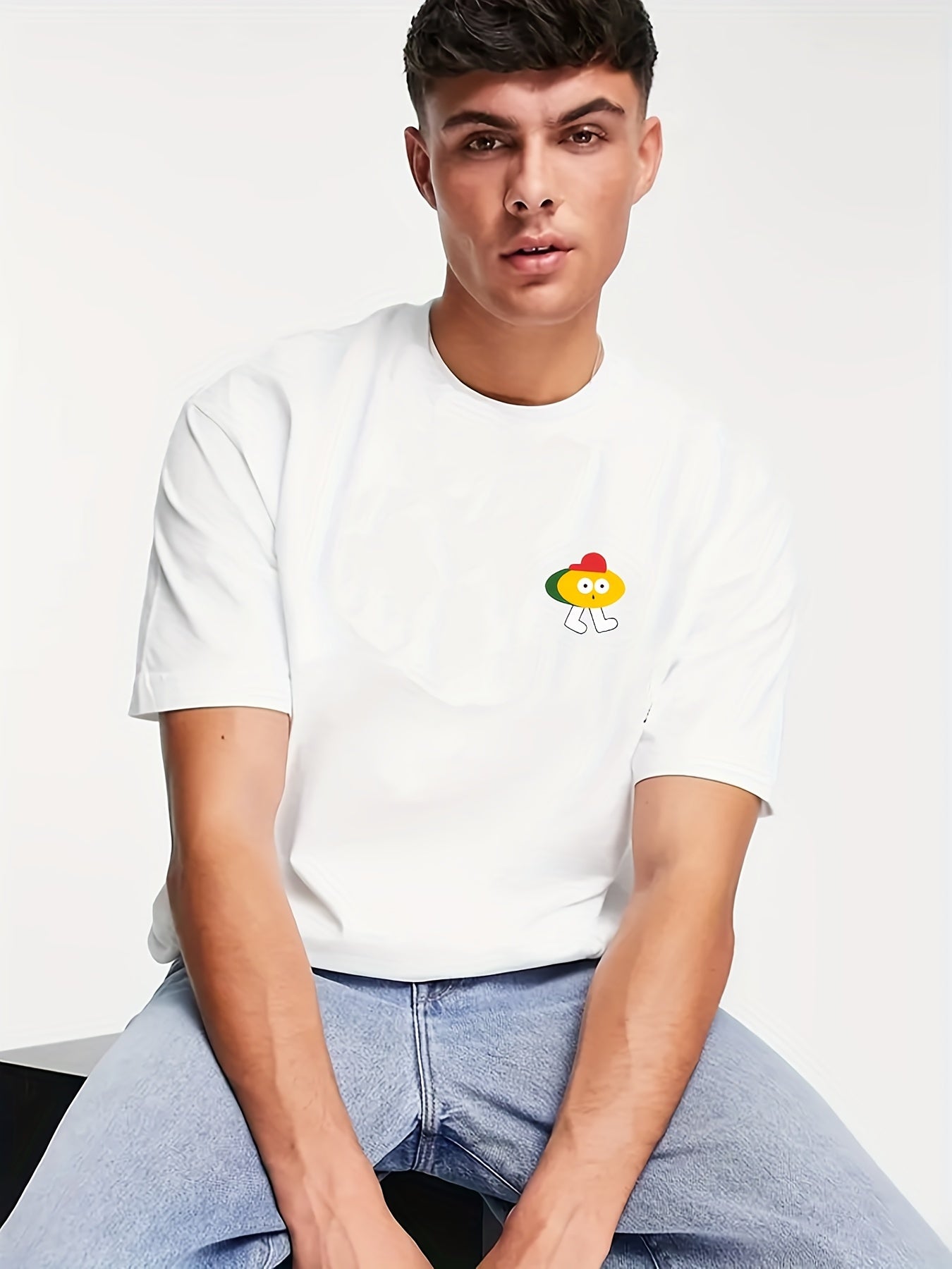 Men's Cartoon Pattern T-shirt - Active Slightly Stretch Breathable Tee