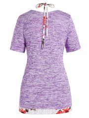 Women's Plus Size Short Sleeve Tee & Halter Neck Top Set