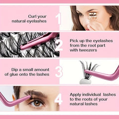 60 Clusters Lashes 40D Curling Volume Wispy Lashes DIY Makeup Extension