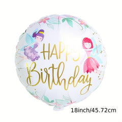 5pcs Fairy Princess Balloons for Girls' Birthday Party Decorations