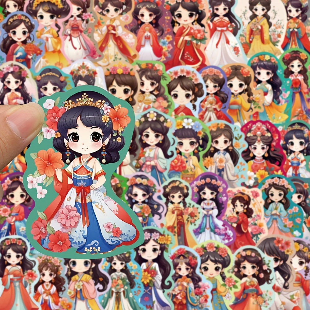 50pcs Ancient Costume Flower God Waterproof Stickers for Han