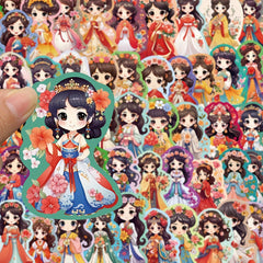 50pcs Ancient Costume Flower God Waterproof Stickers for Han