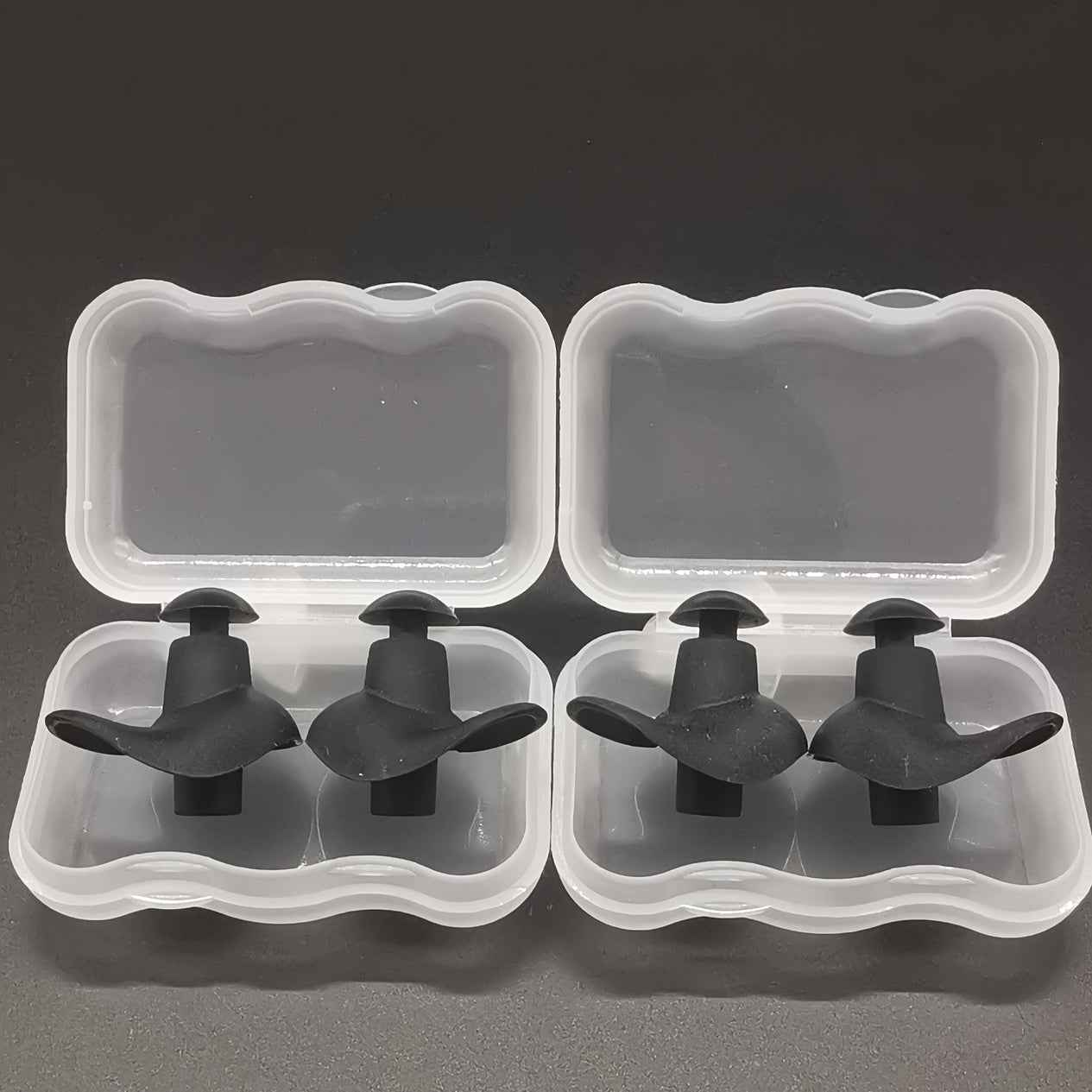 Silicone Spiral Earplugs with Storge Box for Swimming - 2 Pairs