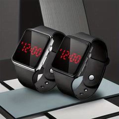 2pcs Square LED Digital Electronic Watch Unisex