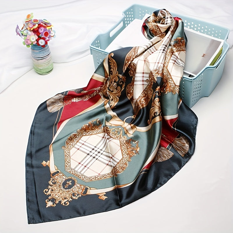 Tassel Print Silk Square Scarf Bandana Neckerchief Hair Wrap