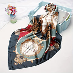 Tassel Print Silk Square Scarf Bandana Neckerchief Hair Wrap
