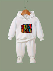 Kid's Built Different Print Outfit Hoodie & Pants Set