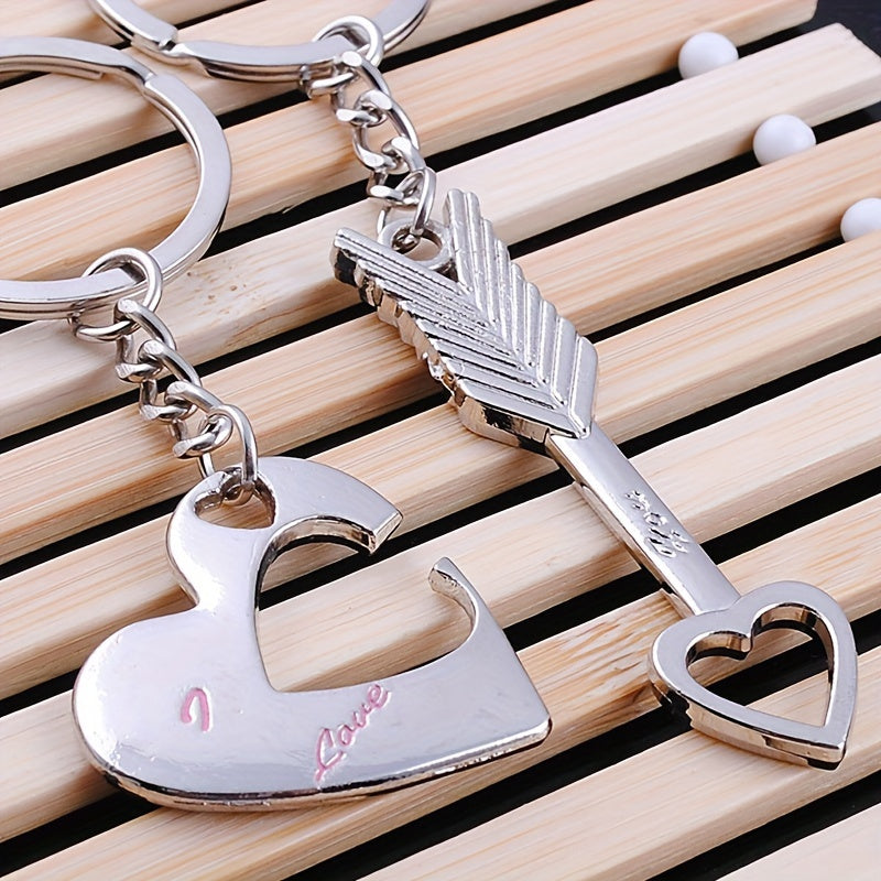 Heart Arrow Key Rings Bag Purse Wallet Pendant Couples Keychains