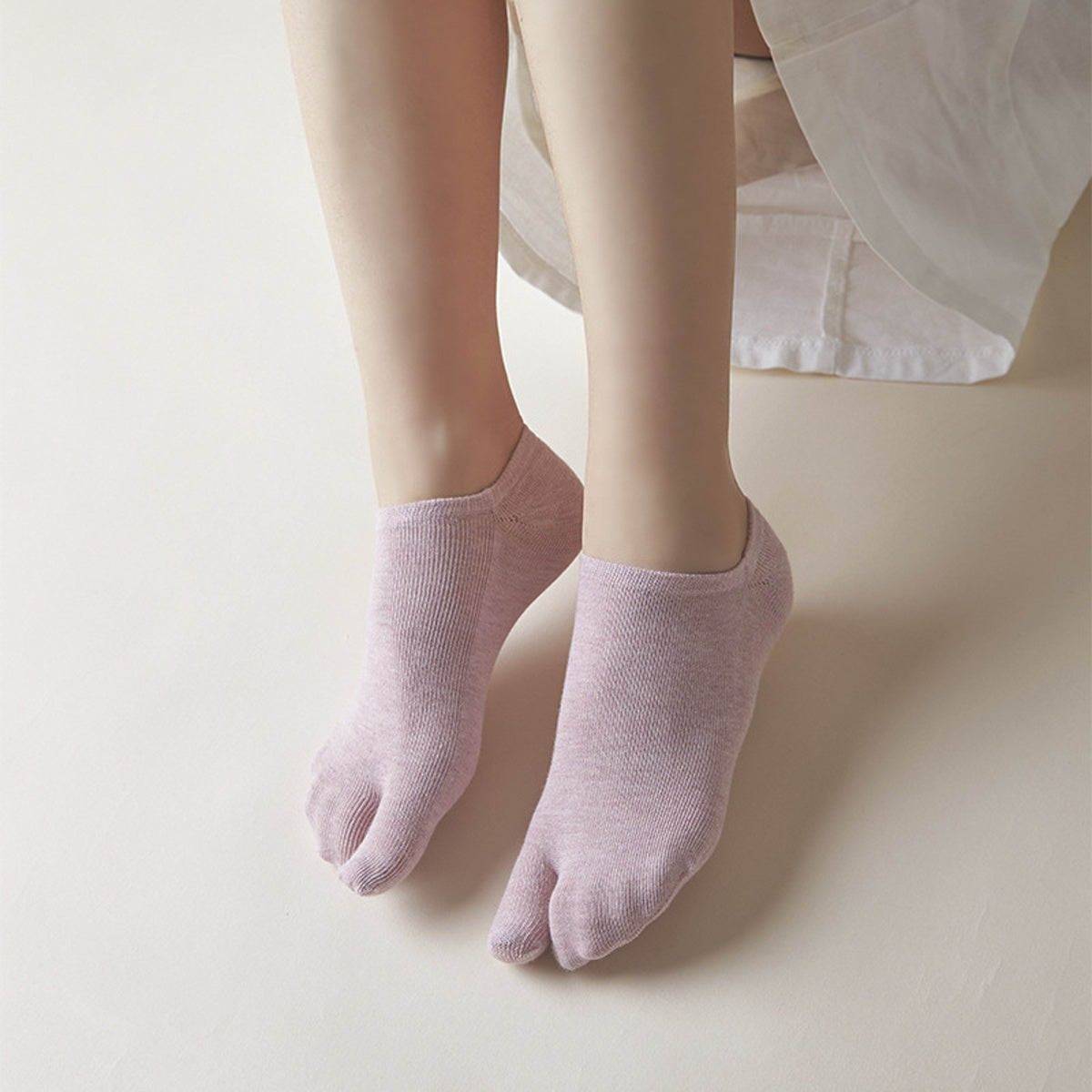 Women's No Show Two Toes Socks Athletic Casual Soft Cotton Non Slip Socks