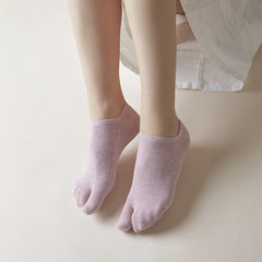Women's No Show Two Toes Socks Athletic Casual Soft Cotton Non Slip Socks