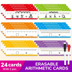 24pcs Number Line Cards 2 pens for Students Home school Teacher Supplies