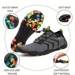 Men's No Tie Aqua Shoes Adjustable Draw String Hiking Trekking Shoes