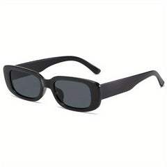 Square Frame Sunglasses Solid Vintage Wrap Around Glasses UV400