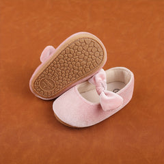 Baby Girls Ballet Princess Shoes With Bow Decoration