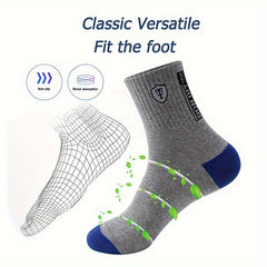 5 Pairs Teen's Mid Crew Sport Socks Cotton Sweat Absorbing Comfortable