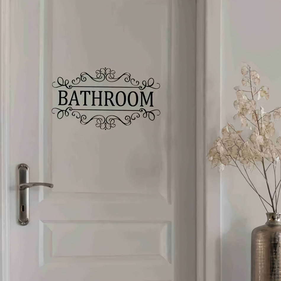 English Bathroom Wall Sticker Toilet Decoration Door Sticker