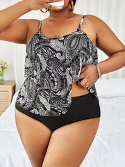 Boho Paisley Print Cami Top & Panty 2pcs Swimsuit Set