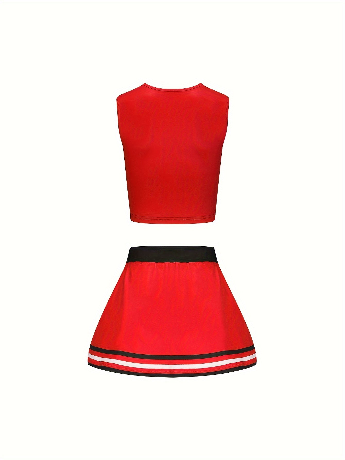 Girls Cheerleading Outfit with Poms for Sports Party Performance