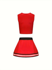 Girls Cheerleading Outfit with Poms for Sports Party Performance