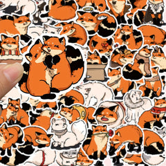 50pcs Little Fox Graffiti Stickers Holiday Decoration Luggage Waterproof