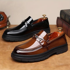 Metallic Decor Loafer Shoes for Men