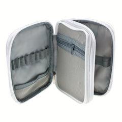 Double Layer Crochet Storage Bag Hand Knitting Organizer Zipper Mesh Pocket